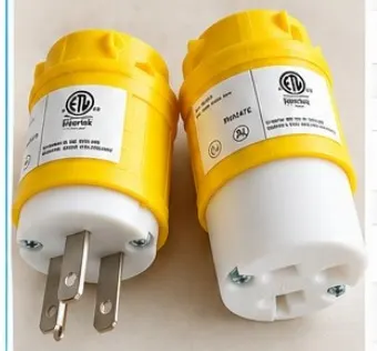 Clavija y conector industrial amarillo 15 A 125 V