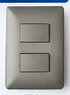 Línea AM AM2201 — placa 2 interruptores (gris)