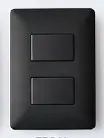 Línea AM AM2201 — placa 2 interruptores (negro)