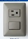 Línea AM AM2213 — placa 1 interruptor + 1 toma (gris)