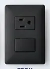 Línea AM AM2213 — placa 1 interruptor + 1 toma (negro)