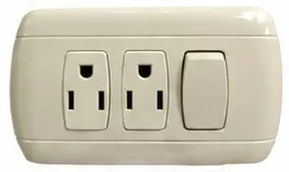 Modus CJI323 — placa modus c/2 tomas y 1 interruptor